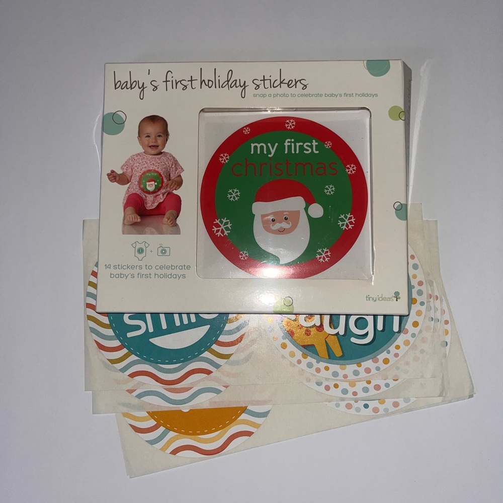 Baby's First Christmas Holiday Stickers - Red & Green